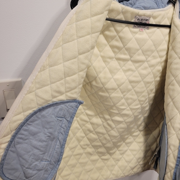 Burton Kids Size XL Blue/cream Zip Up Chore Vest Small Flaws - Picture 4 of 7